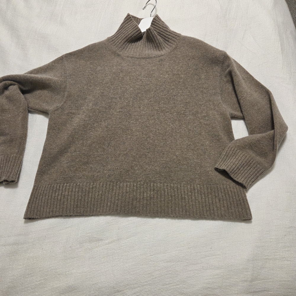 Relaxed Cowl Neck Sweater in Taupe